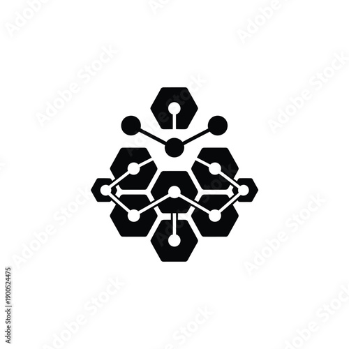 Interconnected beehives network concept glyph icon. collaboration, community, and communication within beekeeping apiary