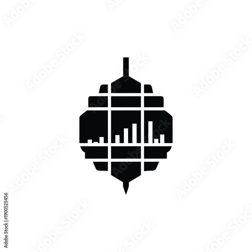 Data beehive icon displaying bar chart statistics within a honeycomb structure representing apiary analytics and agricultural intelligence software solution branding graphics design