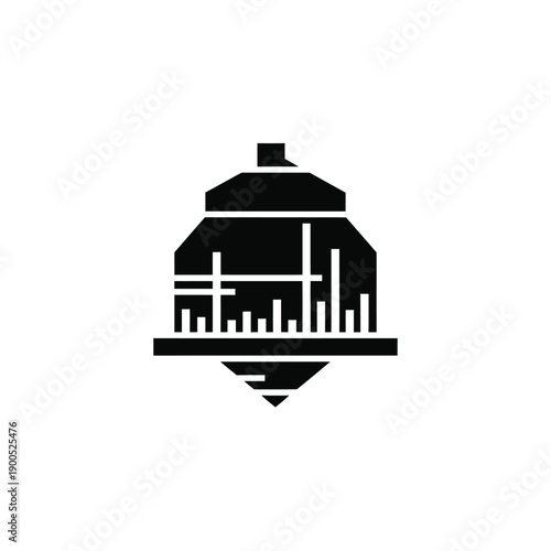 Abstract beehive analytics symbol with bar graph integration showing production metrics and honey harvest data visualization for smart agriculture technology and apiary management