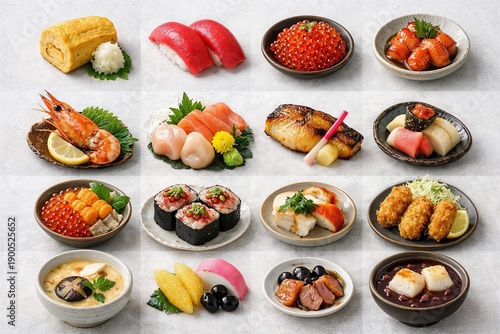 Assorted Japanese Food Dishes – Traditional Japan Cuisine