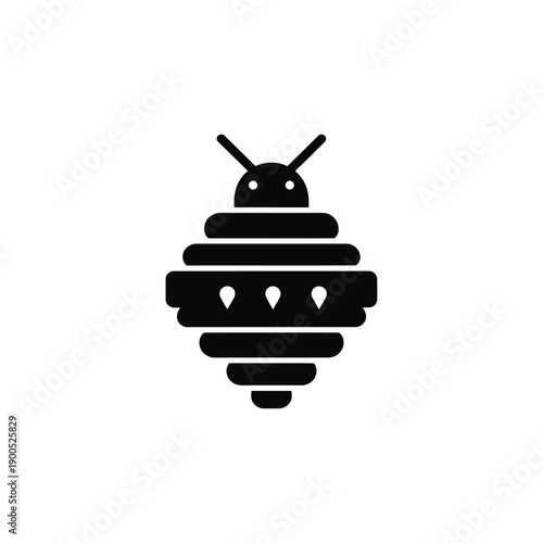 Stylized pest insect icon representing household bugs and parasitic organisms for sanitation awareness and pest control marketing materials isolated on white background vector design