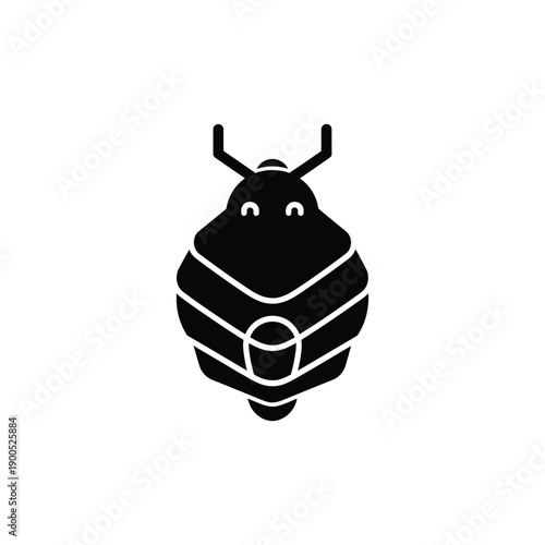 Abstract insect silhouette representing biological pests and environmental bugs for professional extermination and sanitation services branding isolated on white background vector art