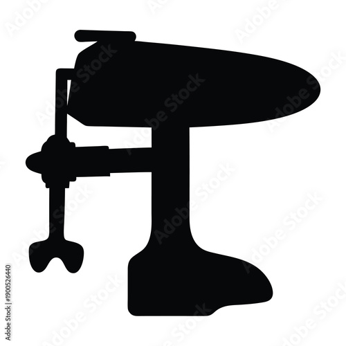 Detailed Silhouette of a Manual Food Grinder or Processing Tool
