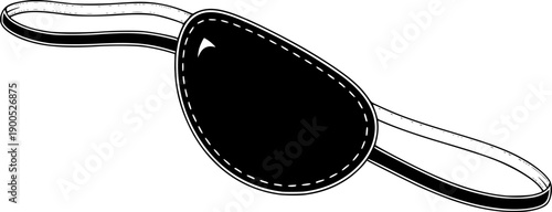 Isolated black eye patch for vision correction or pirate costume accessories vector
