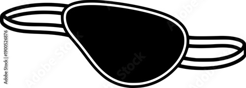 Isolated black eye patch for vision correction or pirate costume accessories vector
