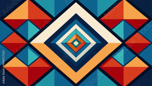 Vibrant geometric pattern with symmetrical design