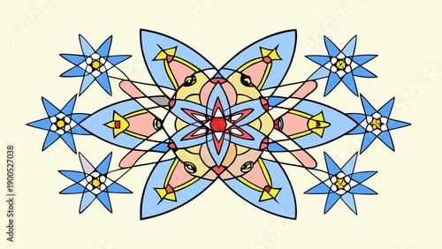 Intricate snowflake pattern with geometric symmetry