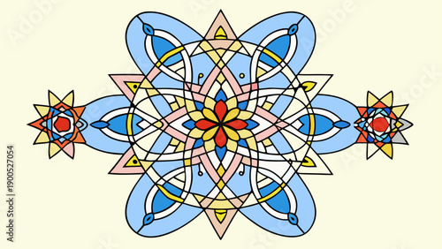 Intricate geometric mandala with floral and symmetrical design