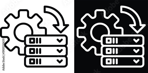 processing Two-tone version in black and white background