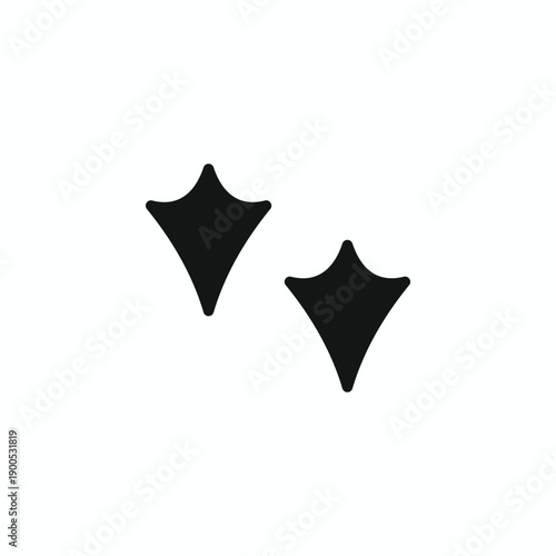 Sharp black duck footprints, webbed bird track silhouette vector, minimal animal step icon isolated on white background