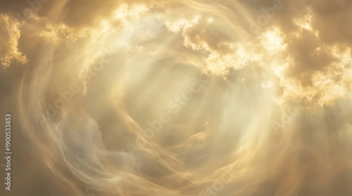 Abstract heavenly background with light from heaven concept. A beautiful natural phenomenon of light through clouds.