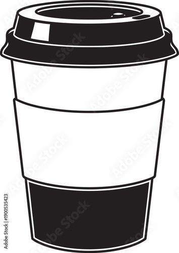 Black coffee in a disposable cup with lid