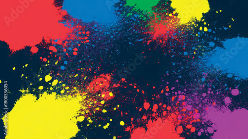 Colorful Paint Splatter Abstract Background with Vibrant Splash Texture