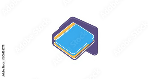 A blue shield icon with a ribbon signifies secure digital data storage and 3D internet technology on a mobile phone screen or business laptop device