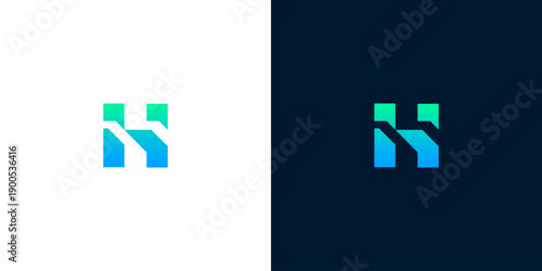 Modern Letter H Logo Design with Gradient Colors for Technology and Digital Companies, Creative Corporate Brand Identity for Innovation and Progress, symbolizing connection and development