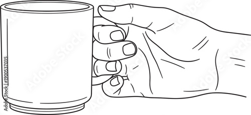Hand grasping a glass: analysis and description