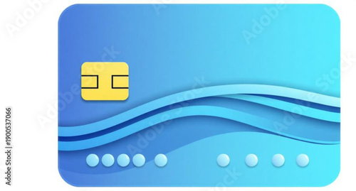 Vector illustration of a blue sim card with a credit card chip design as a business communication symbol for mobile phone internet technology