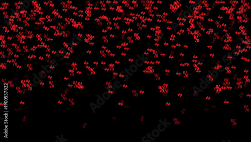 red percent pattern on black background