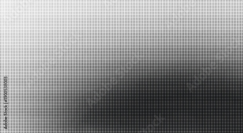 Black halftone gradient vector. Monochrome dotted pattern, Abstract pop art texture backdrop. Vector illustration.