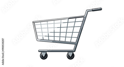 Empty shopping cart isolated on white background