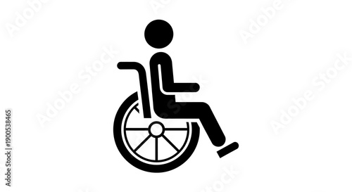 Wheelchair accessibility symbol in black and white vector design