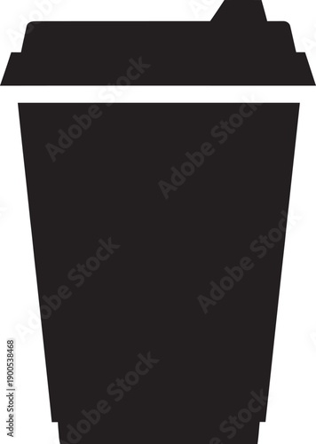 Black coffee cup with lid and sleeve