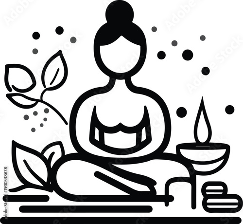 Art & IllustrationA drawing of a buddha with the word meditate on it