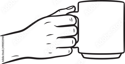 Hand holding a cup illustration analysis