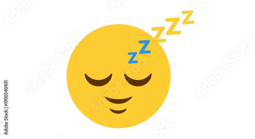Sleeping Emoji with Zzz Symbol on White Background