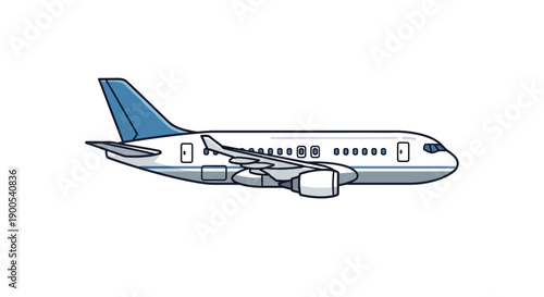 Vector illustration of a commercial airplane in flight