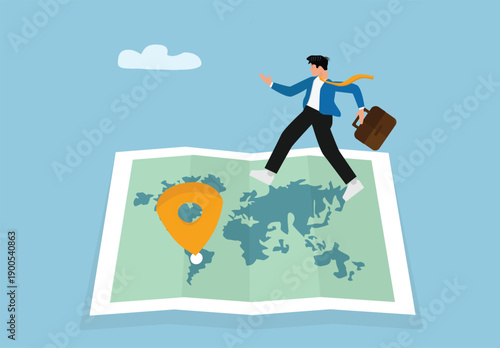 Business Travel Global Exploration Corporate Journey World Map Navigation International Destination Career Opportunity Economic Growth