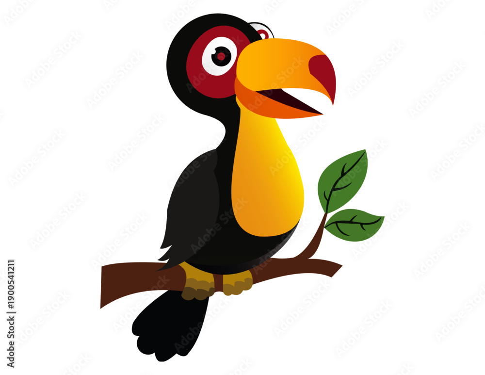Obraz premium A cartoon toucan perched 