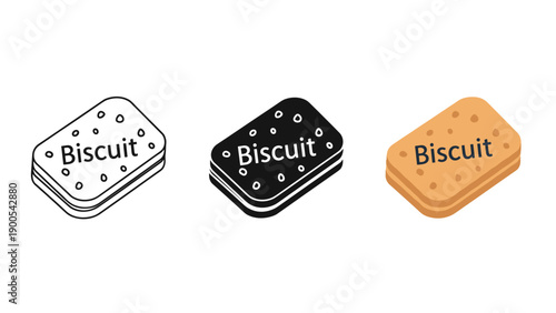 Three illustrations of biscuits with different colors Vector