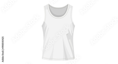 White sleeveless tank top isolated on a plain background