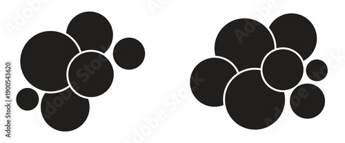 Set of circle collage photo icons for the design of a wall mood board background. Blank college frame photo part or picture. Vector mockup mega collection bundle.