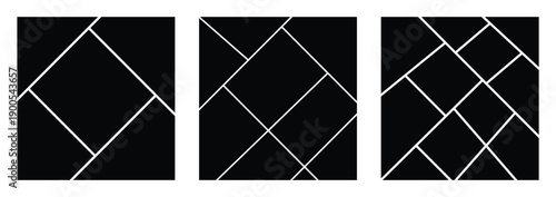 A Black and White Collage Template with rectangle set. Vector photo frame mockup. photo frame collage background picture.