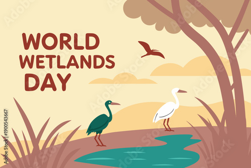 Celebrating biodiversity and conservation on world wetlands day with birds in their natural habitat