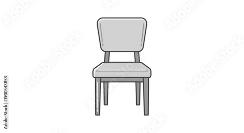 Minimalist grey chair illustration with a modern design