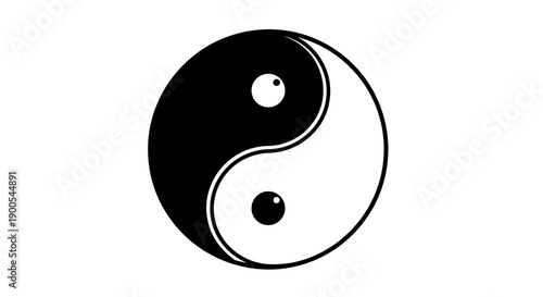 Classic Yin Yang Symbol in Black and White Design