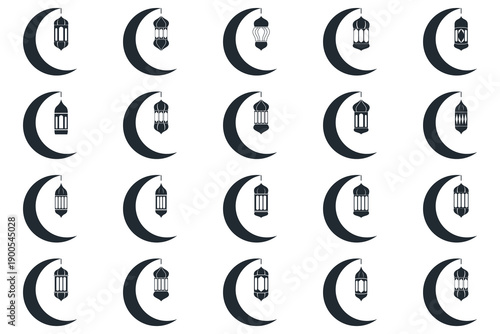 Eid adha and fitr arabic logo, collection set package design eid al fit, eid mubarak