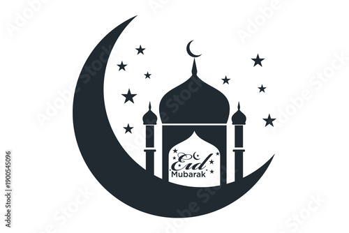 Eid adha and fitr arabic logo, collection set package design eid al fit, eid mubarak