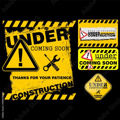 Under Construction, Coming soon, board vector