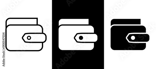 wallet sign and symbol icon set