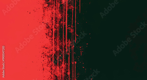 Abstract grunge background with red paint splashes, dripping stains and dark distressed texture