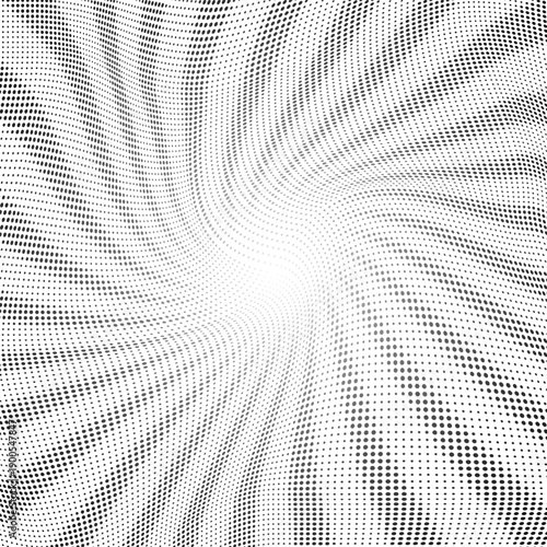 Halftone gradient sunbeam pattern. Abstract halftone color dot background. Red pop art, comic-style small dots. Halftone starlight poster. Sparkles, explosions. vector.