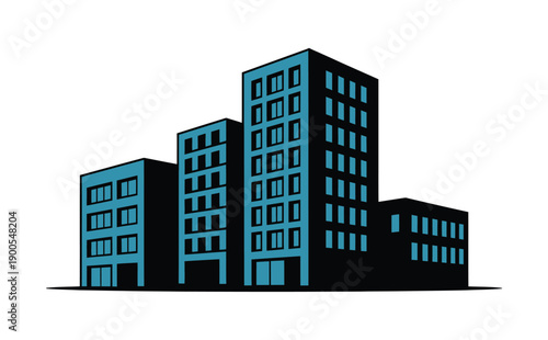 A modern cityscape with sleek skyscrapers and urban architecture