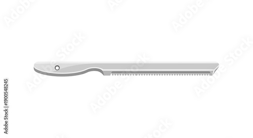 Realistic white plastic comb with handle isolated on white background