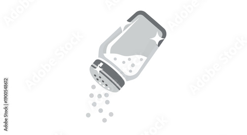 Illustration of a Salt Shaker Pouring Seasoning on White Background