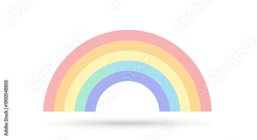 Minimalist pastel rainbow illustration on a white background