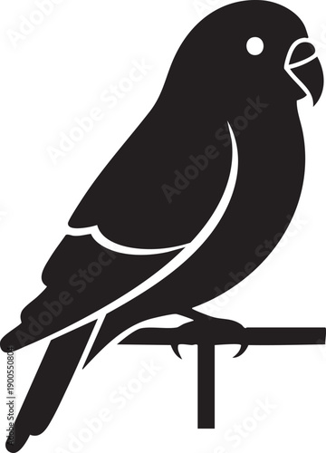 Silhouette of a parrot perched on a branch